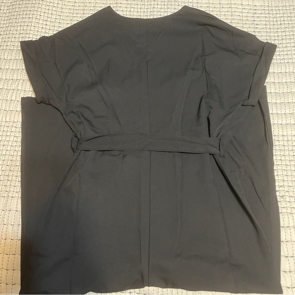 Black Short Sleeve Button-up Jumper - Picture 8 of 8